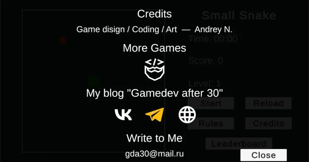 credits panel screenshot